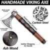 20-Inch Handmade Carbon Steel Viking Axe with Wooden Handle - Image 2