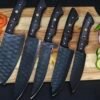 Handcrafted Forged Kitchen Knife Set – 5-Piece High Carbon Steel Chef Knives with Leather Roll - Image 2