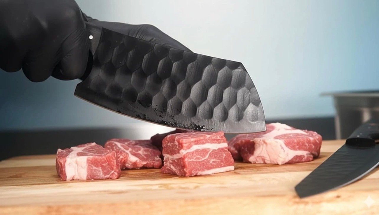 Handcrafted Forged Kitchen Knife Set – 5-Piece High Carbon Steel Chef Knives with Leather Roll - Image 3