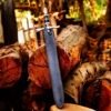 35-Inch Handmade Damascus Steel Medieval Sword with Decorative Guard - Image 3